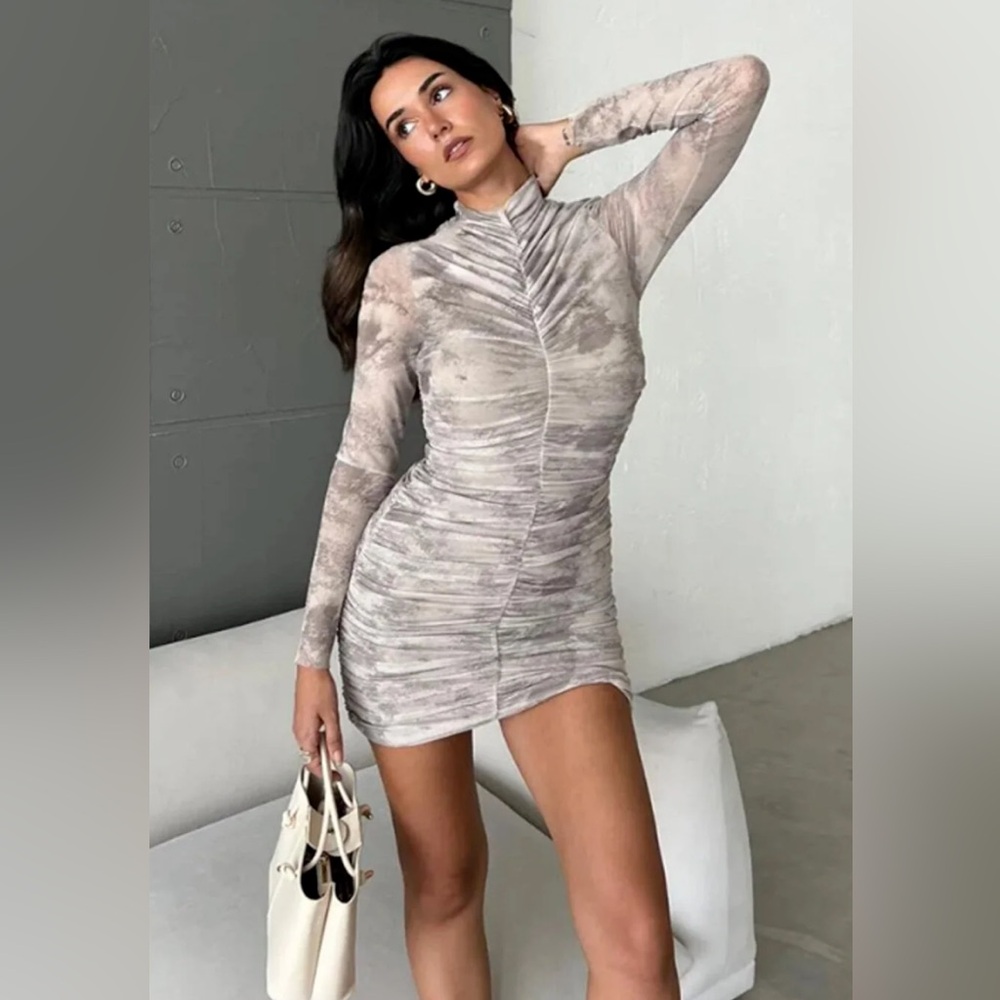 Zara Draped Tulle ruched mini Dress